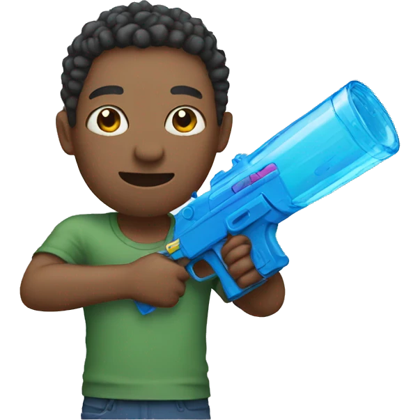 A emoji holding a water gun emoji