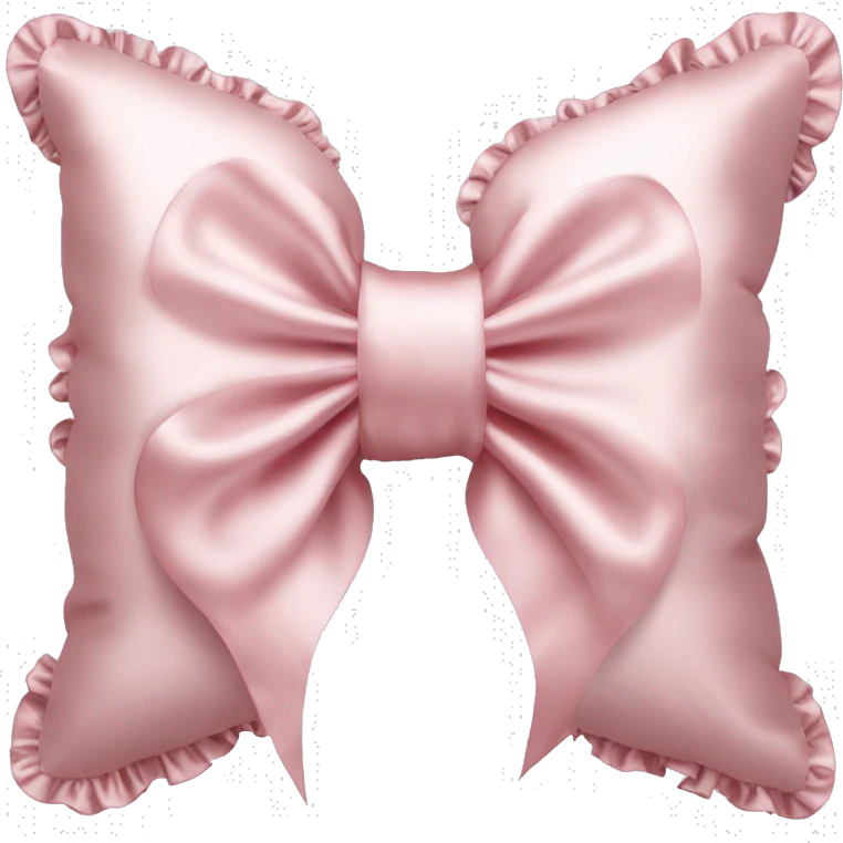 Light pink silk bow shaped pillow with ruffles emoji