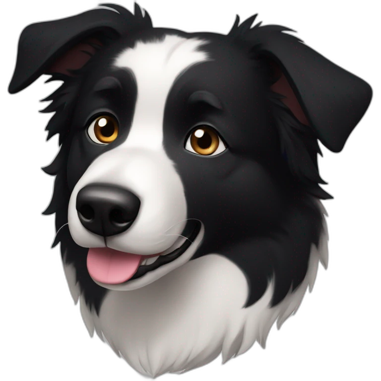Border collie husky dark fur emoji