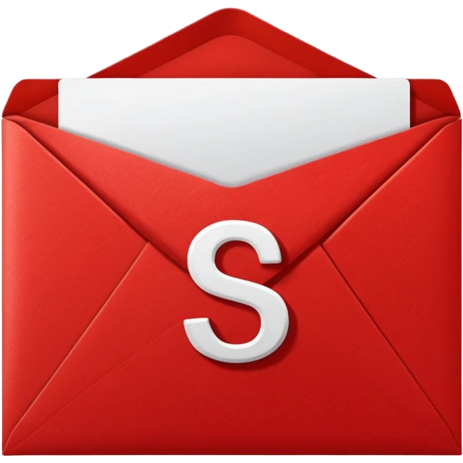 christmas red envelope with white "S" logo emoji