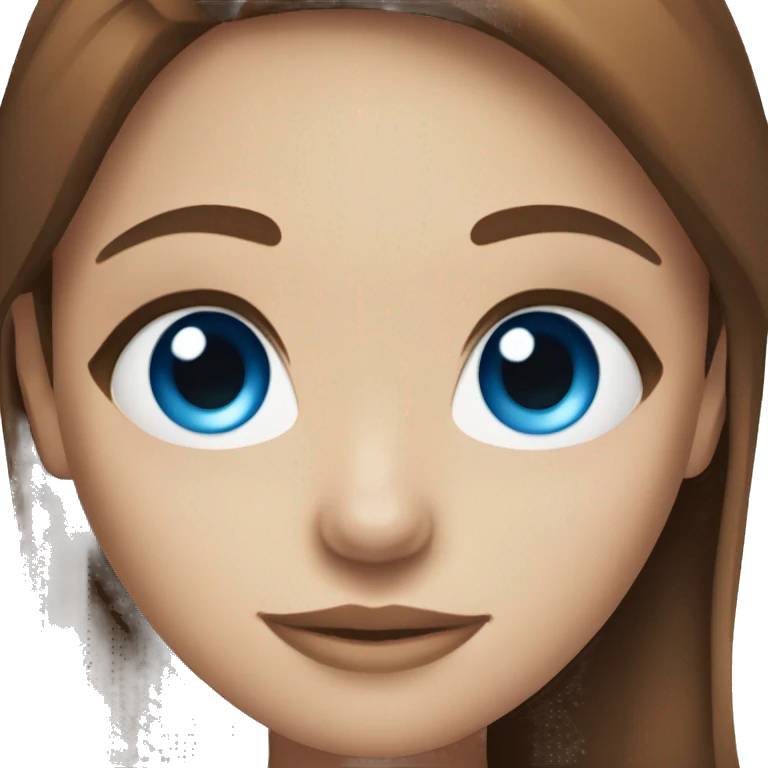 Girl with dark brown red hair and blue eyes  emoji