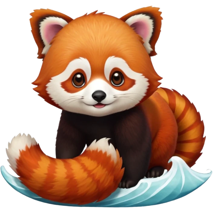 Red Panda 2d wave bye cute emoji