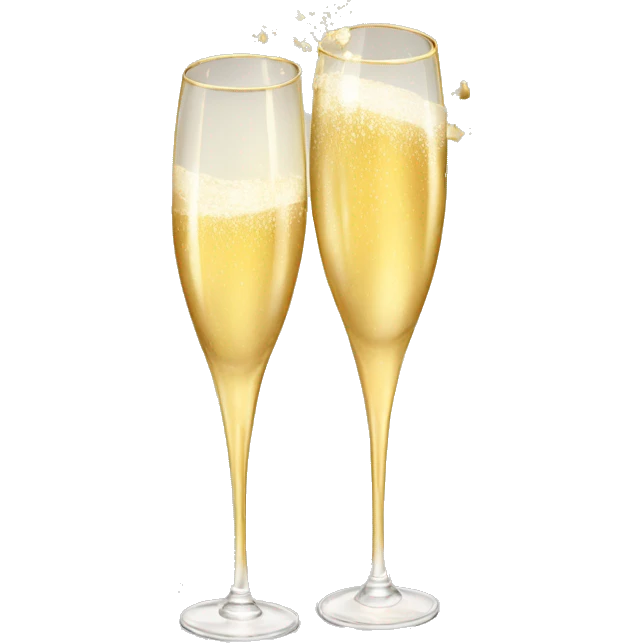 Golden champagne glasses emoji