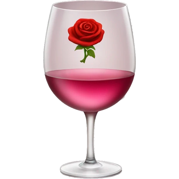 Wine glass with rose wine in it  emoji