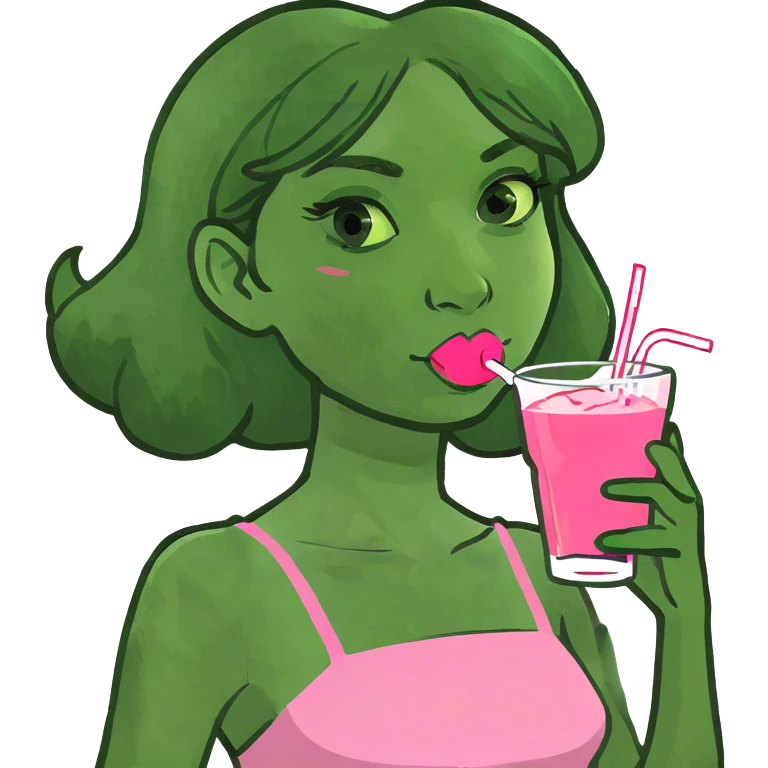 Girle drink wathre pink emoji