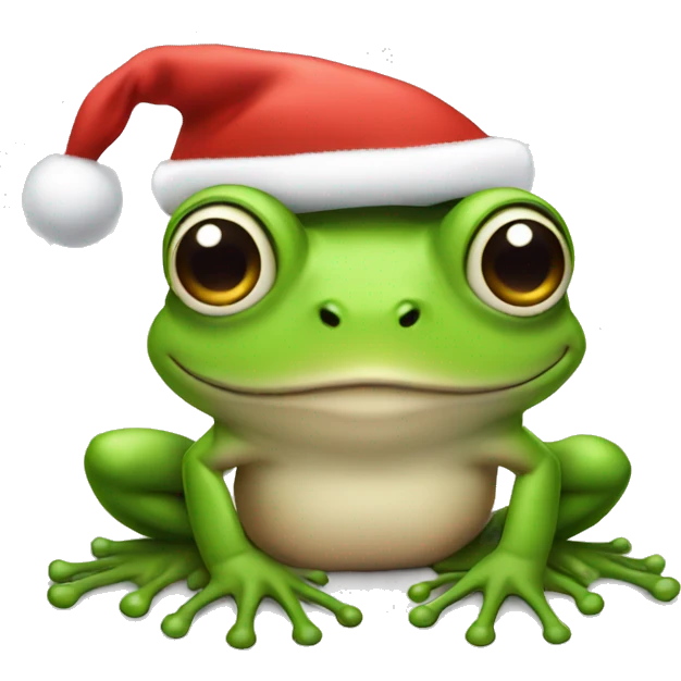 frog wearing a santa hat  emoji
