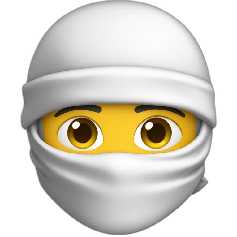 A ninja white a worker suit emoji