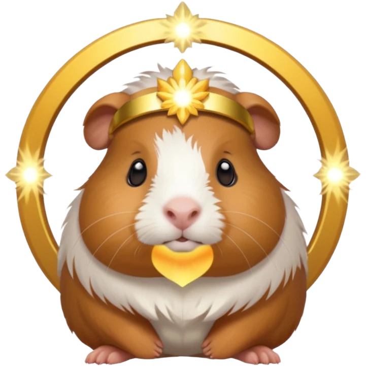 a guinea pig with a glowing halo and divine aura emoji