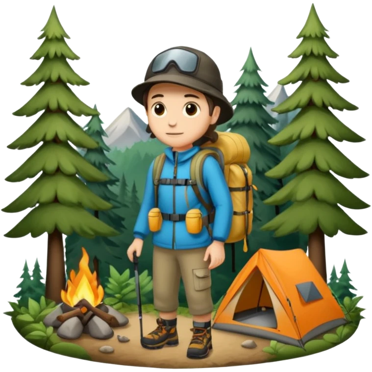 camping forest emoji