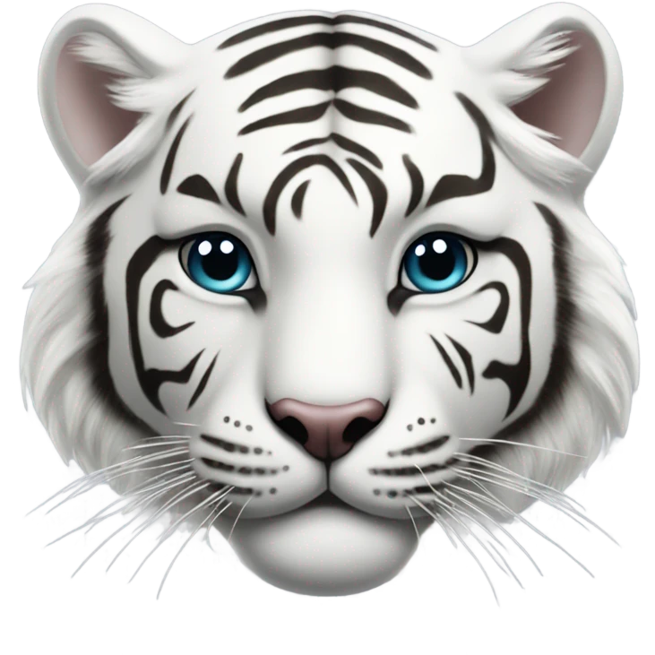 White tiger wearing pearls emoji