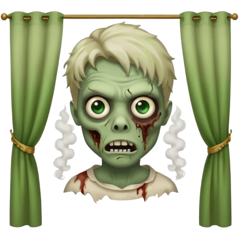 зомби который стоит лицом ко мне. прическа шторы, карие зеленые глаза, с дымом изо рта. типо swag emoji
