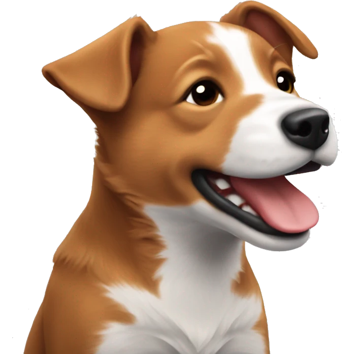 Red heeler puppy smiling face  emoji