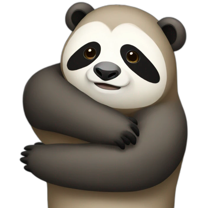 sloth hugging panda emoji