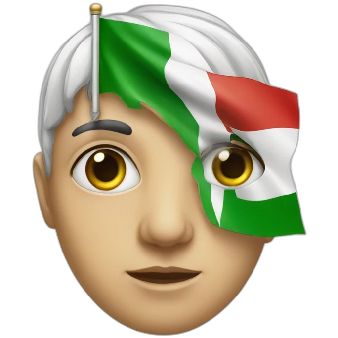 Eyes holding Italian flag emoji
