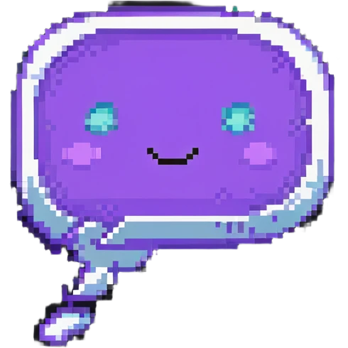 Twitch purple chat bubble logo with white glitch emoji