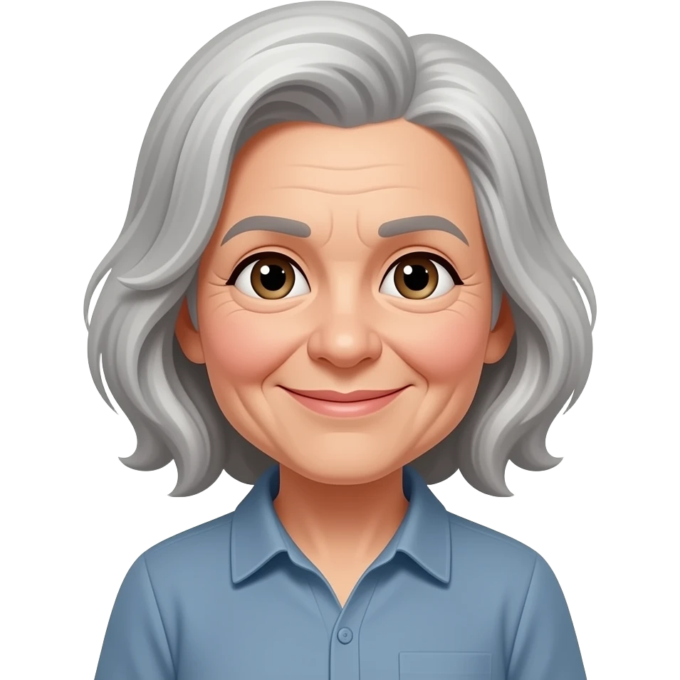 Very kind and loving with grey hair emoji