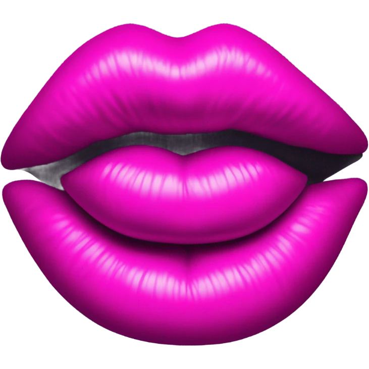 Neon pink lips are smoke emoji