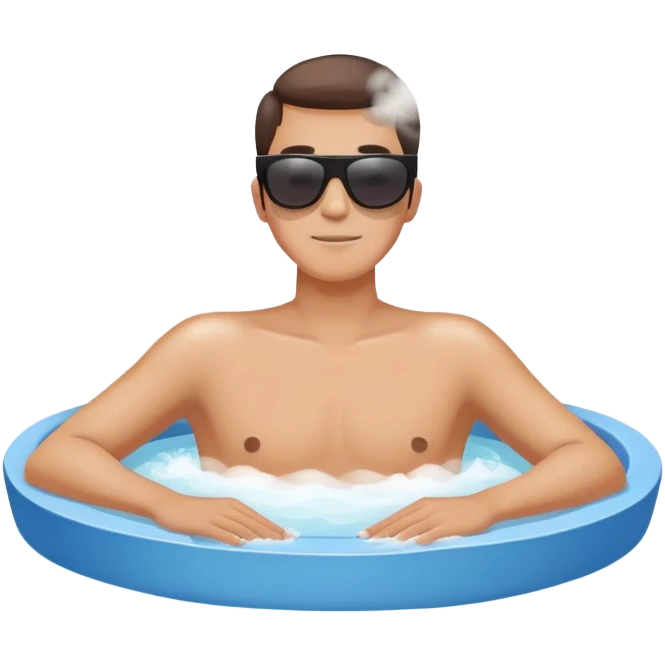 Person relaxing in jacuzzi with steam emoji