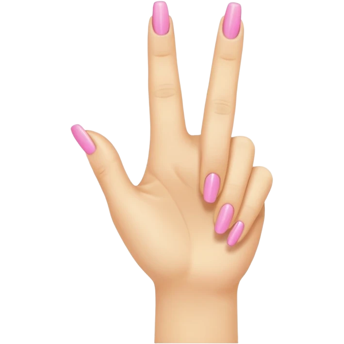 Yellow female emoji hand with pink nails making an “L” with index finger and thumb emoji