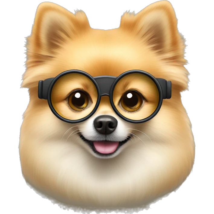 pomeranian with binocular emoji
