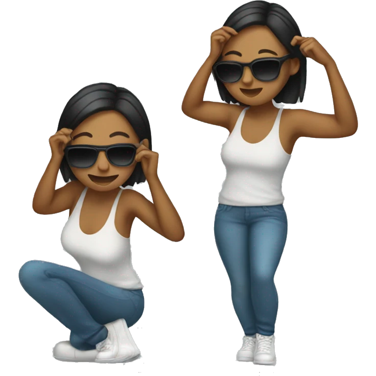 Woman with sunglasses dabbing  emoji