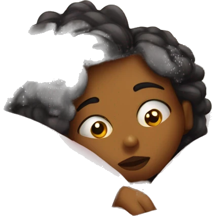 a girl laying sadly in her bed with her whiye fluffy covers over her and her in her silk pajamas emoji