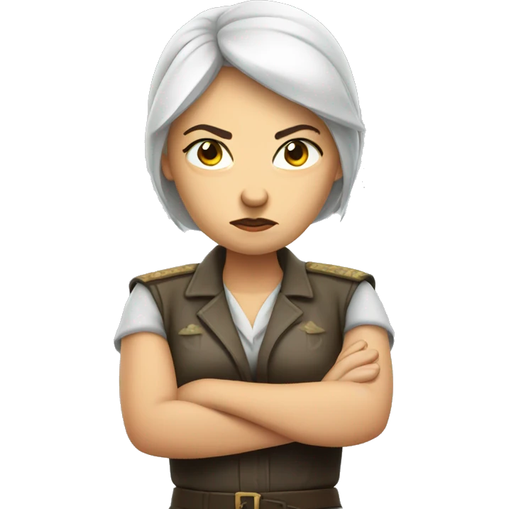 Angry russian woman with arms crossed emoji