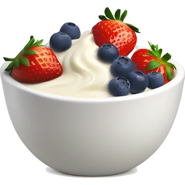 Yogurt bowl with strawberries bananas blueberries and honey  emoji