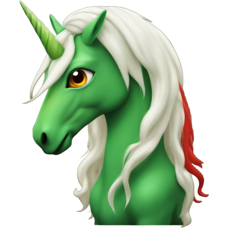 four-legged green unicorn white. a red amazon alien woman emoji