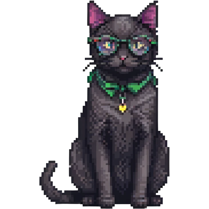 black cat with glasses emoji