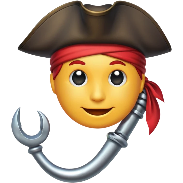 Pirate Hook, clean vector emoji, , white background emoji