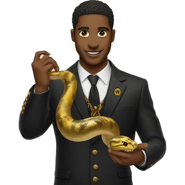 A alpha phi alpha man with a snake hand emoji