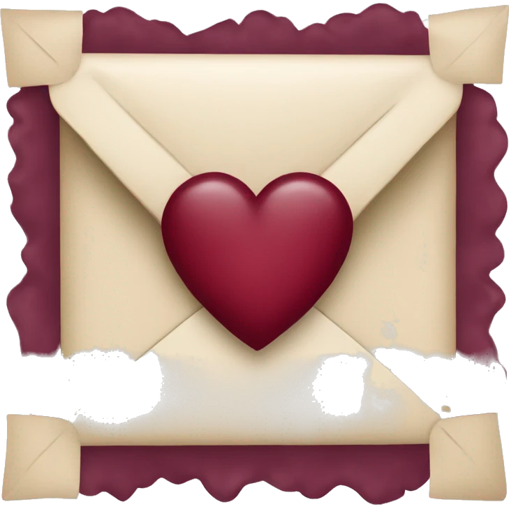 envelope with burgundy heart emoji