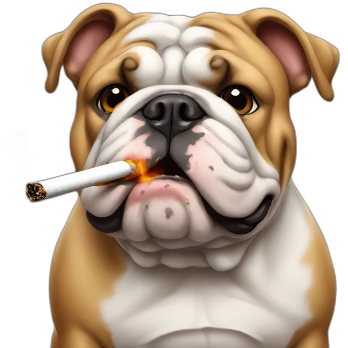 english-bulldog-smoking emoji