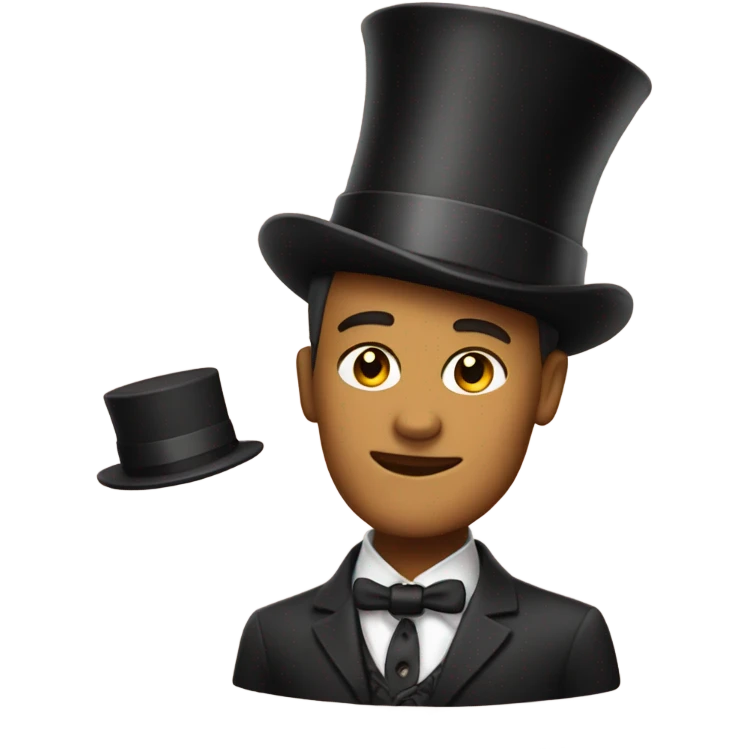 hadley wearing a top hat emoji