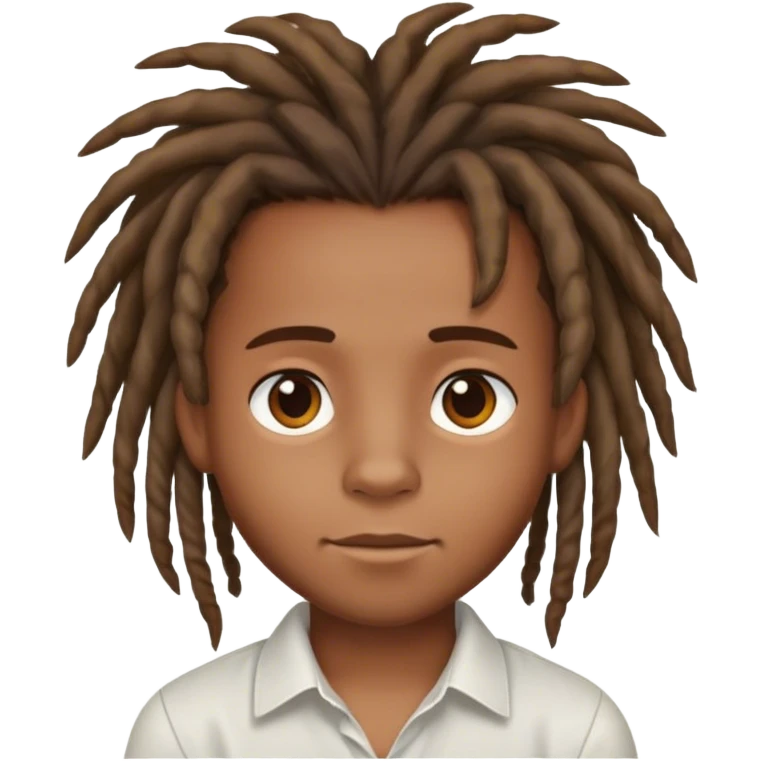 charming boy in white shirt with dreadlocks  emoji