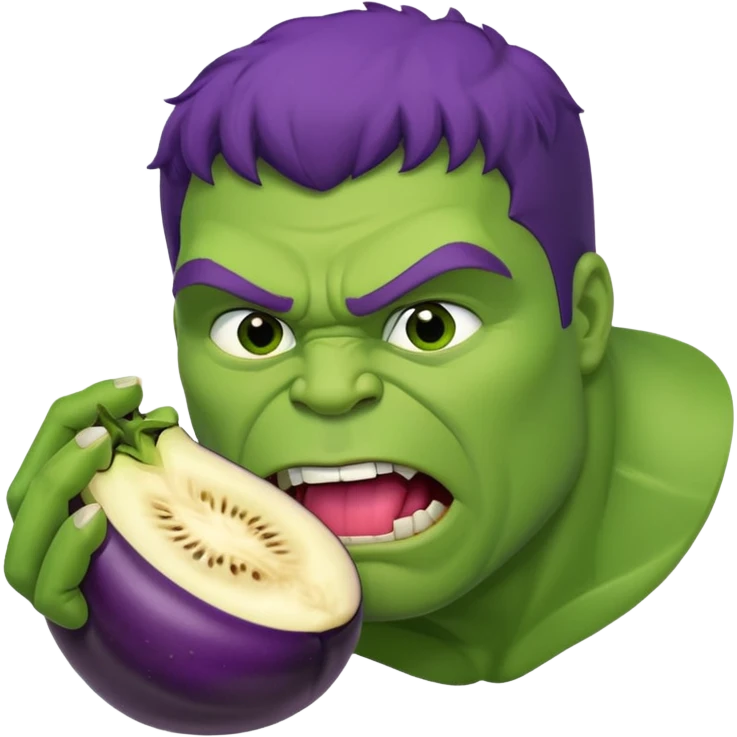 Hulk sucking on eggplant emoji