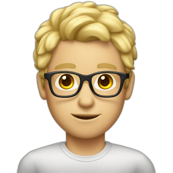 Nerd with Monkey ears and blonde hair emoji