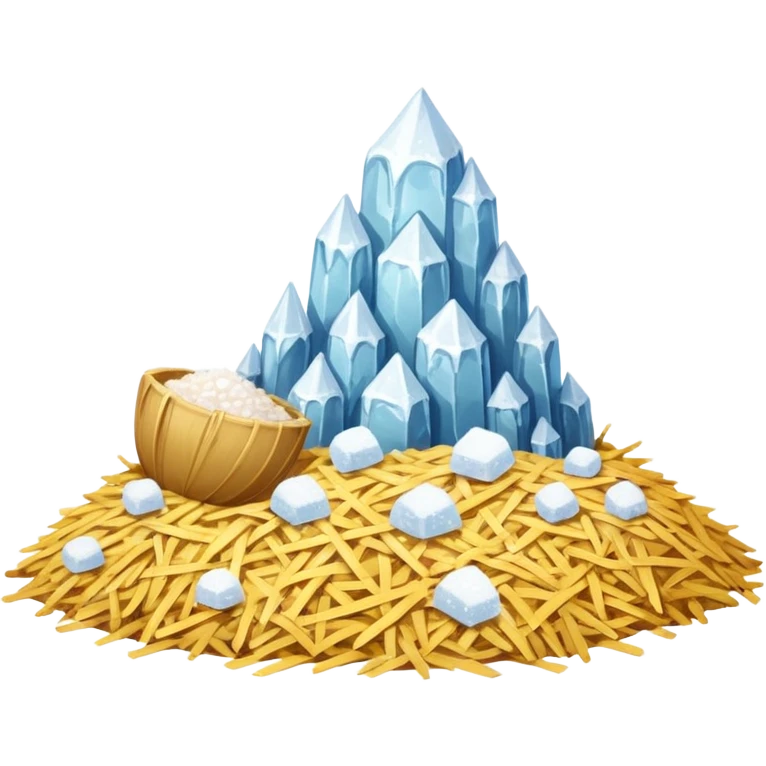 Straw and a pile of salt emoji