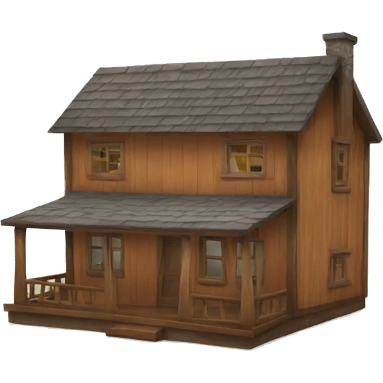 wooden house emoji
