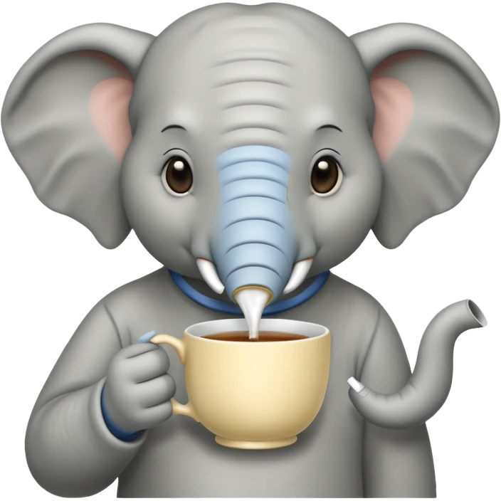 elephant with tea cup emoji