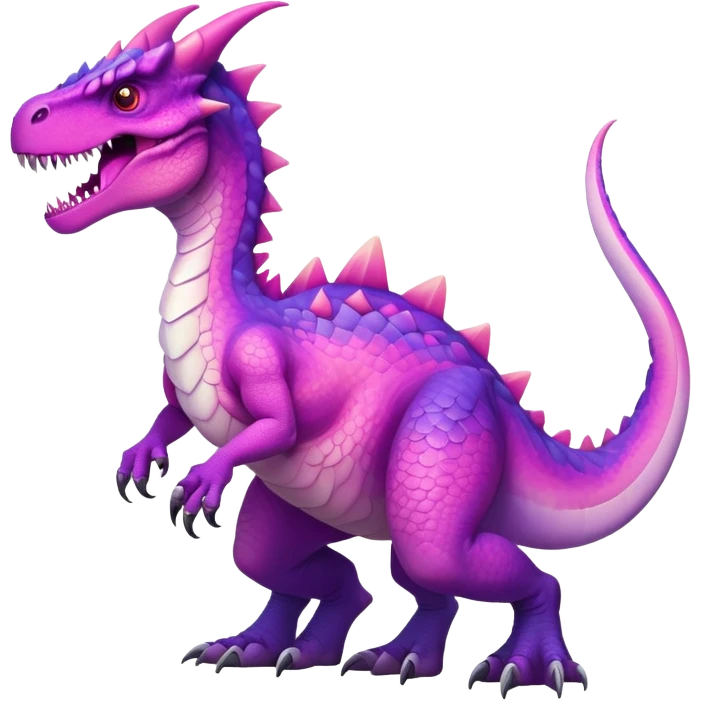  Cool Edgy Purple-pink-white-gradient ethereal badass Dinosaur-Dragon-animal-creature full body  emoji