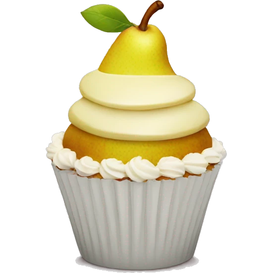 Pear slice cupcake emoji