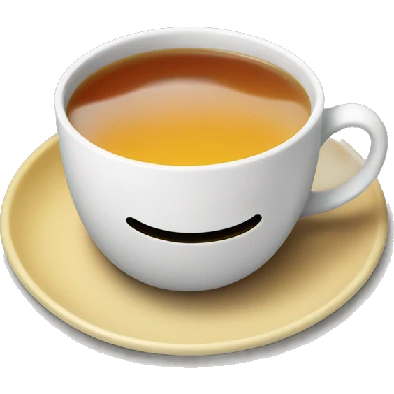 A smiling cup of tea emoji