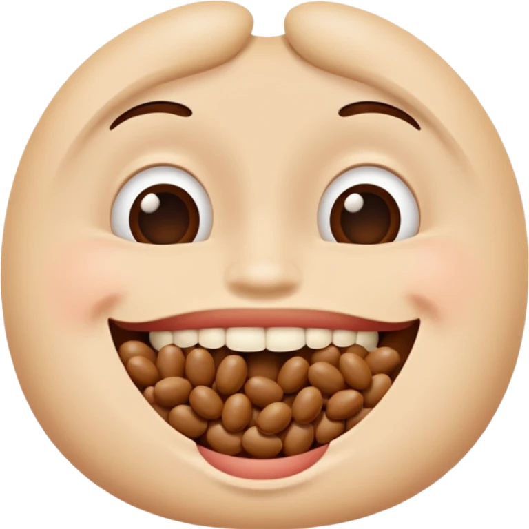 Beans in mouth emoji