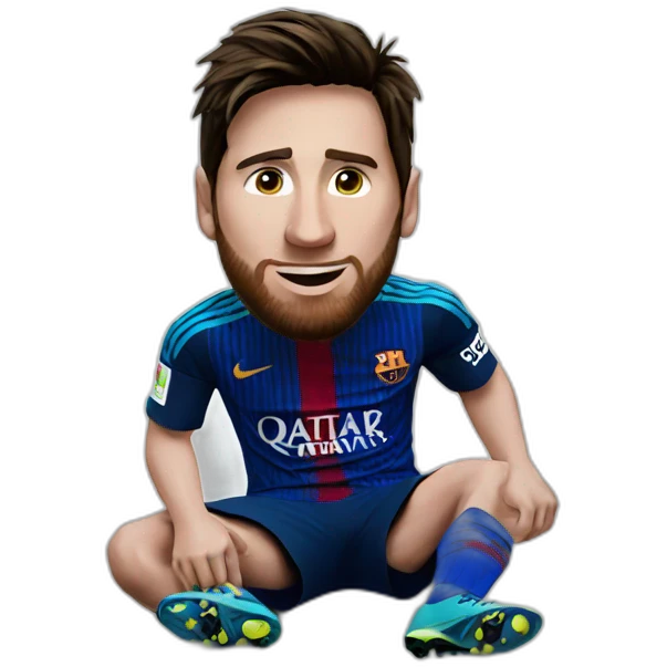 Messi with phone emoji