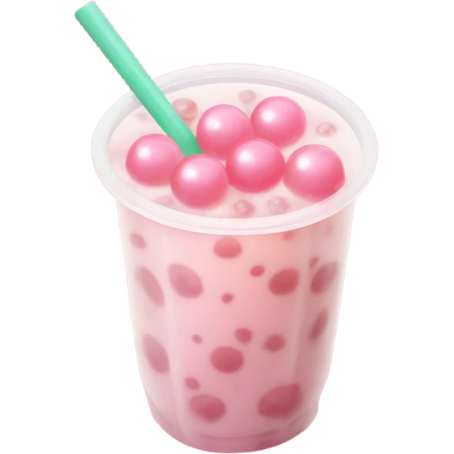 Pink boba emoji