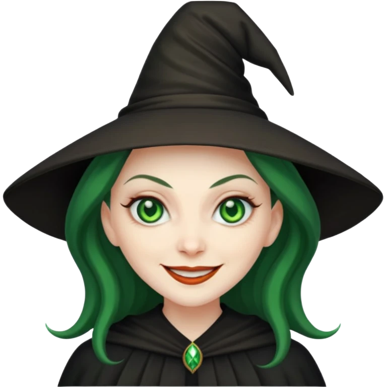Creat an emoji of an evil Witch with Green eyes emoji
