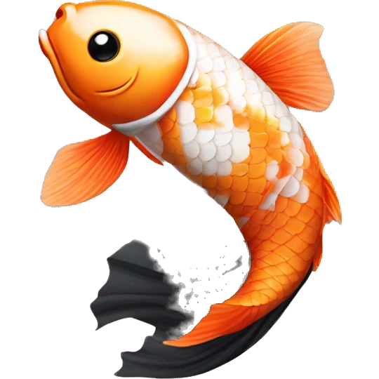 Koi fish wearing a black tutu  emoji