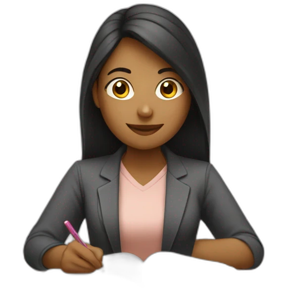 mujer estudiando emoji